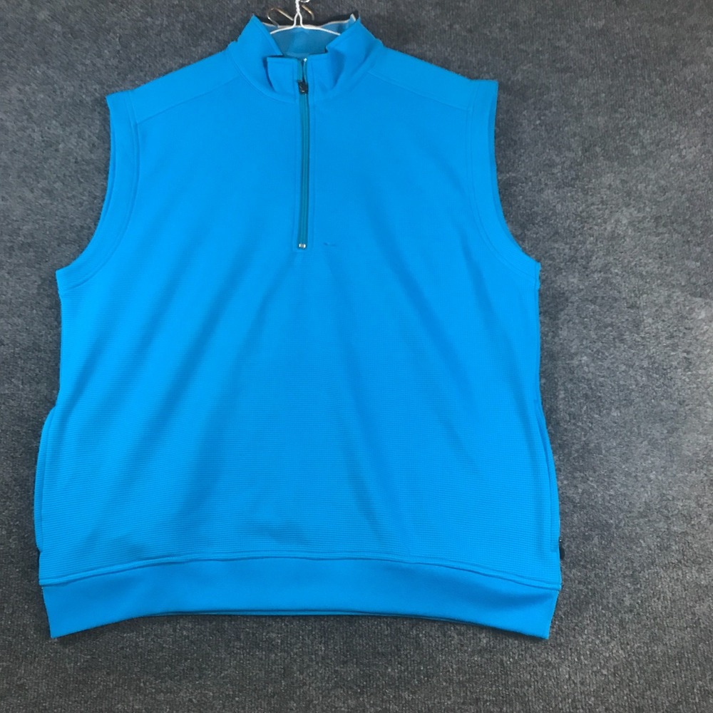 Callaway Golf Vest Mens Large Blue Quarter Zip Mock Neck Outdoor Performance